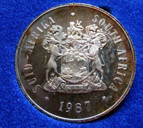 ##  1987 Proof Silver One Rand ##  SAM Boxed