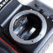 Nikon N70 Film Camera with 70-210mm f4~5.6 Lens//Student Photography. Battery cover is sellotaped