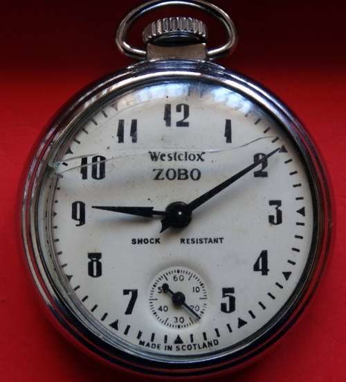 Classic Zobo Westlock Pocket Watch in Original Box. Need service but working.