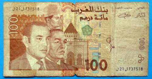 2002 Morocco 100 Dirhams Banknote