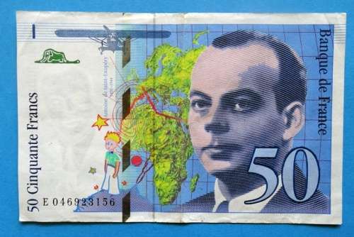 1996 Bank of France 50 Francs Banknote