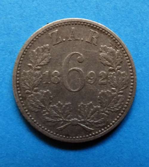 Key Date 1892 ZAR Six pence.