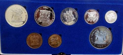 1989 South African Twin Silver Two  One Rand Proofset.  Mintage: 9751