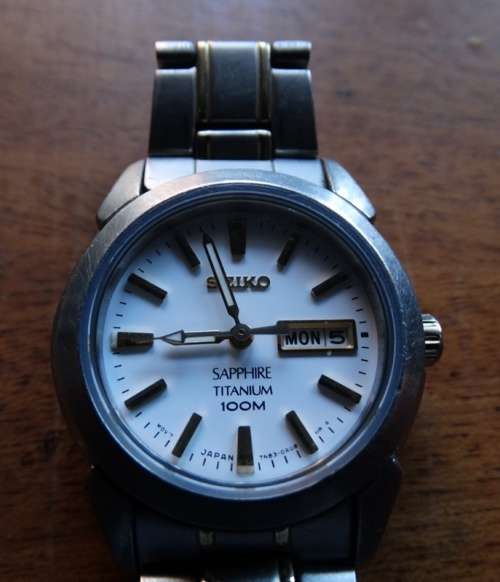 Seiko Sapphire Titanium 100 m ladies wrist watch. Battery not included