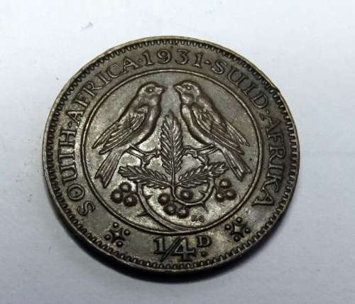 Scarce 1931 Suid  Union of South Africa Quarter Penny