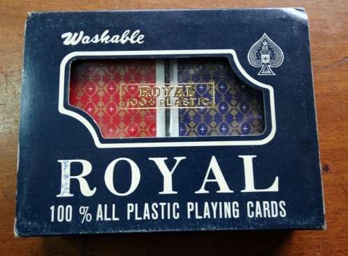 Washable Royal 100% All Plastic Playing cards Red set and Blue set in original Packaging