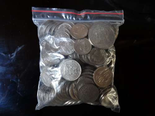 756 Grams of pure Nickle South African decimal coins. Generic Picture