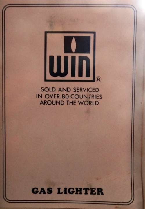 Win Gold Plated Gas Lighter in Original Case