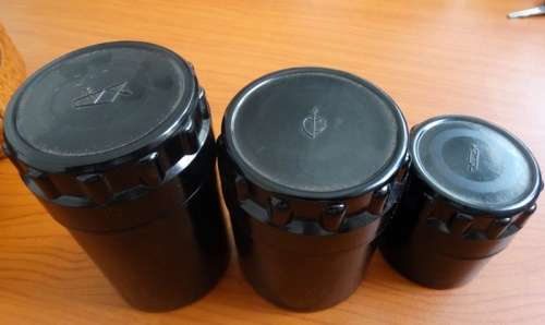 Zenit-E Set of 2 lenses and an extension Tube.. Clean and well kept trio in Leather bag
