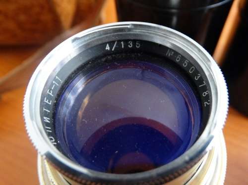 Zenit-E Set of 2 lenses and an extension Tube.. Clean and well kept trio in Leather bag