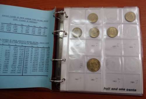 Brown Coin Album with 5 Pages and coins