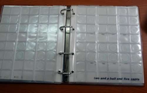 Brown Coin Album with 5 Pages and coins