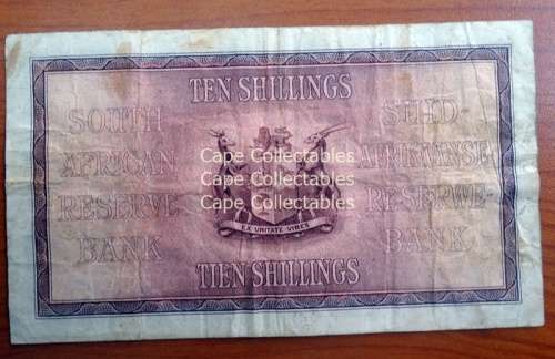 J Postmus 1st Issue E/A Ten shilling Banknote