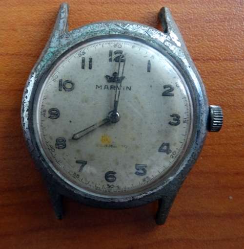 34 mm men's WWII period MARVIN automatic  wristwatch. Works. Restoration or Spares