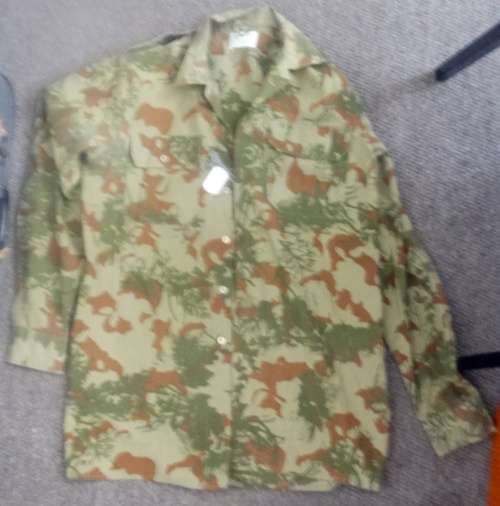 Unused Koevoet Long Sleeve Shirt with Members Dog Tag. Size Medium.