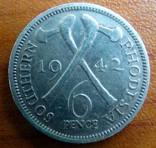 1942 Southern Rhodesia Six Pence