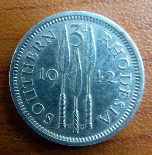 1942 Southern Rhodesia Three Pence