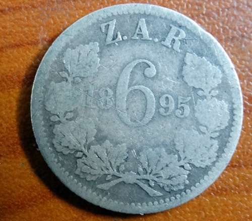 1895 ZAR Sixpence
