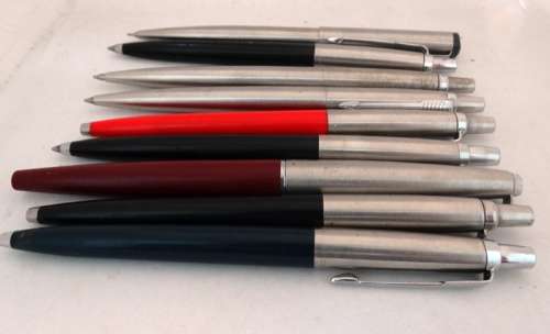 9 Parker Rollerball Pens with Refils