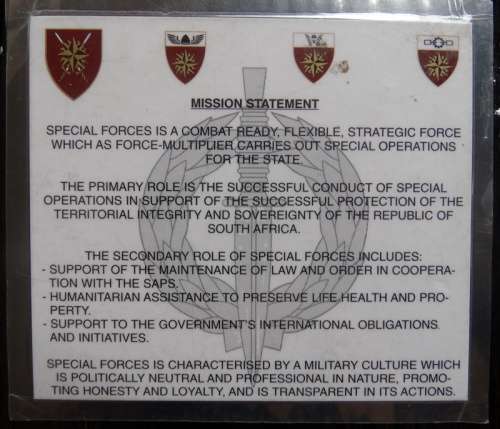 Recce Mission Statement Laminated card