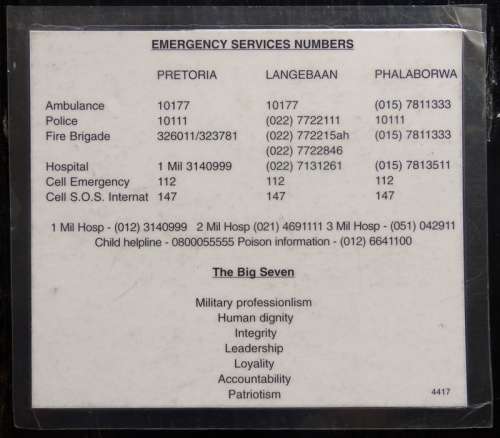 Recce Mission Statement Laminated card