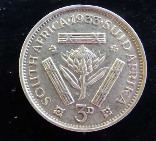 South African Union Trippens Coin 1933 Mintage 5 135 244