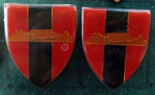 Pair of SADF Western Province Command Provost Unit Flash.  Pins Intact (37)