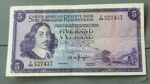 TW de Jongh Five Rand Note F64