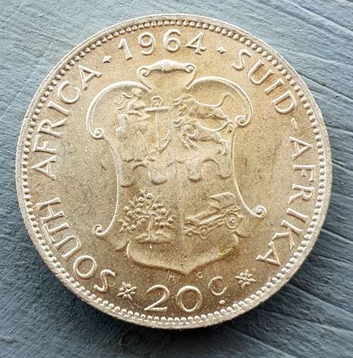 1964 South African Twenty Cent ( Mint State )