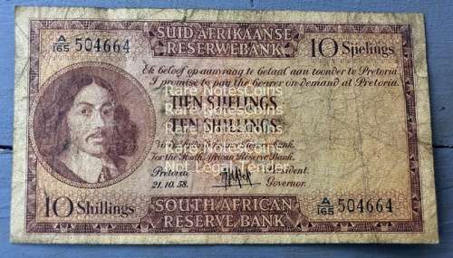 MH de Kock 10 Shilling  Note A165