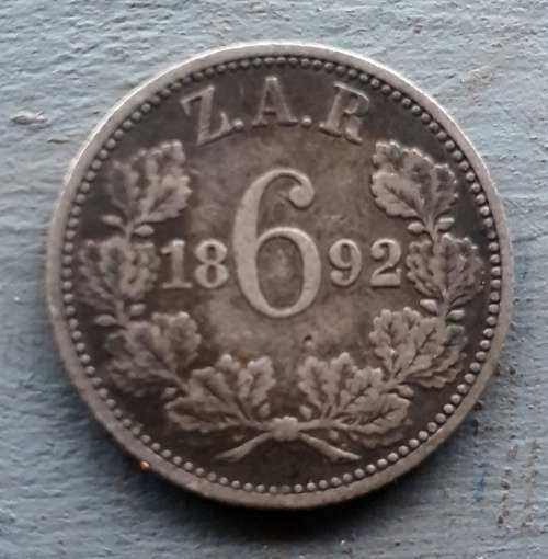 1892 ZAR Sixpence Key date