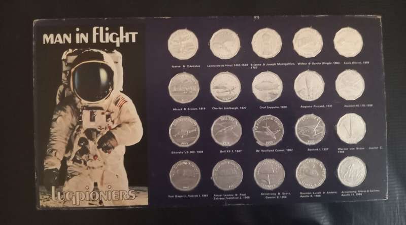 Man in Flight Full Caltex Token Set with original booklet and all collectable stickers.