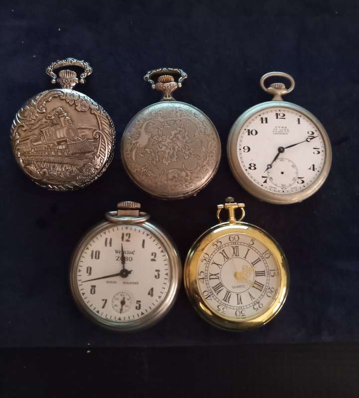 5 Quartz Pocket Watches Untested so take as not working.