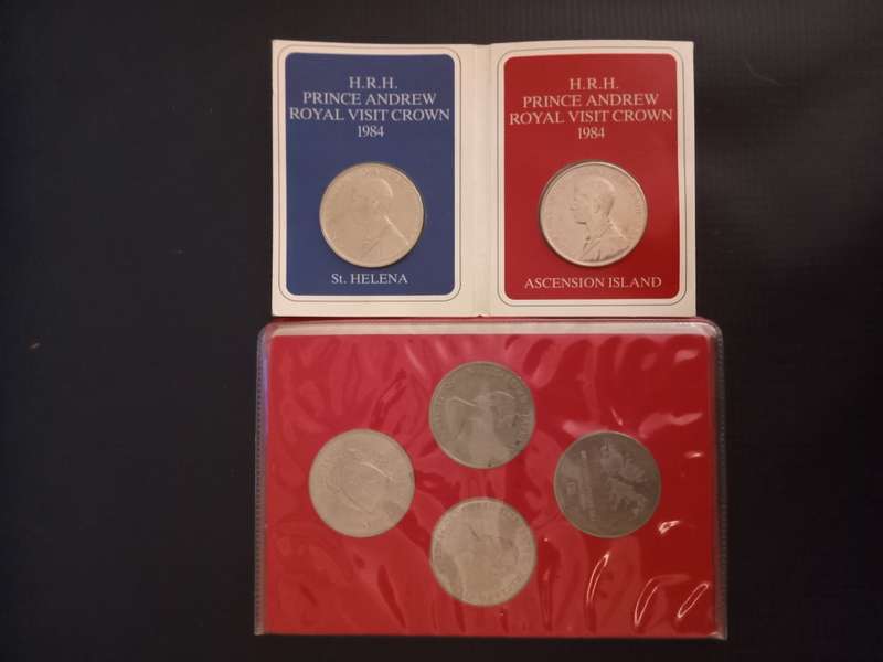 Falkland and ST Helena crown sized coins