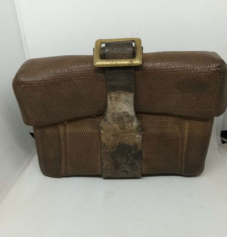 Rare WW2 Metal Rations tin 22.5cm x11.5cm. With Two pouches