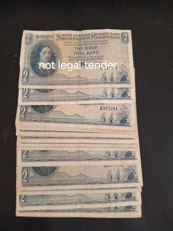 20 South African Two Rand Banknotes VF-EF