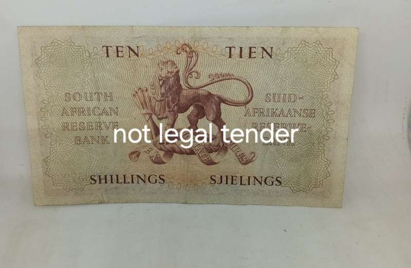MH de Kock South African Ten Shilling Banknote.