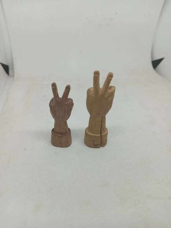 2 POW Hand Carved Figurines 5cm and 6 Cm tall