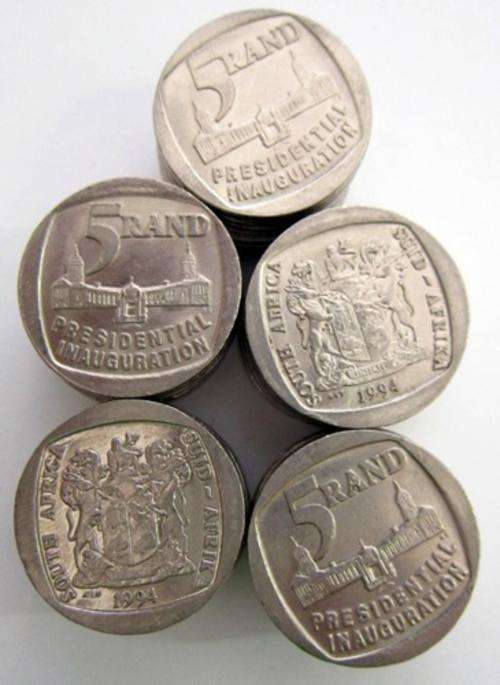 ## 1994 South Africa Inauguration R5 ** Bid Per Coin ##