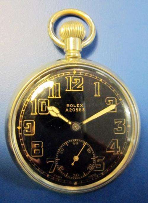 ## Rolex WWII Army General Timepiece Cal. 540 Nickel Openface Black Dial ##
