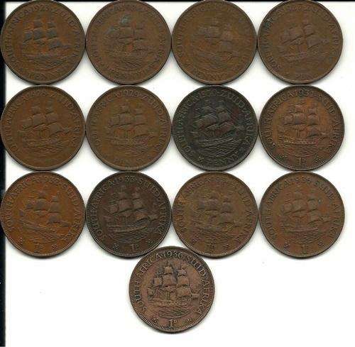 ## Union of South Africa Complete George V Pennies 1923-1936 ##