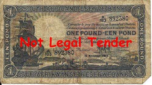 ## M.H. de Kock 1st Issue 1 Pound Note** A183 892380 ##