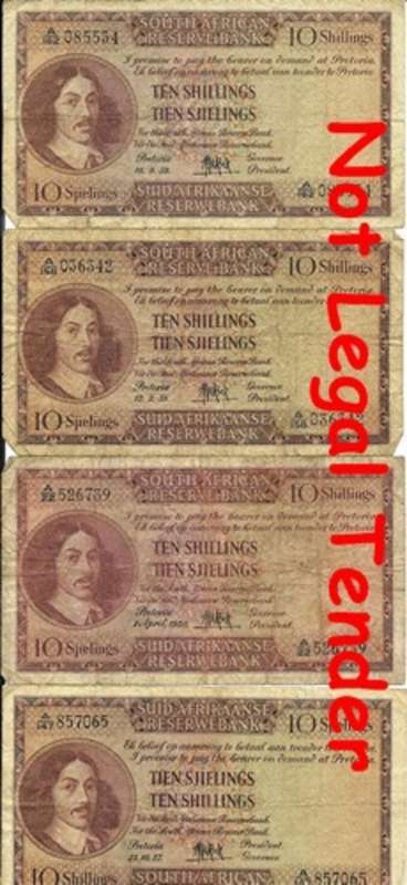 ## M.H. de Kock 2nd & 3rd Issue 10 Shillings Notes ** Bid per note for the LOT ##