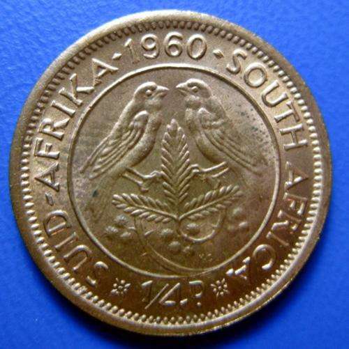 ## UNC RD 1960 South Africa 1/4 Penny/Farthing (Coin G) ##