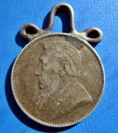 ## 1897 ZAR/South Africa Silver 1 Shilling ** Note Made into Jewelery Piece ##