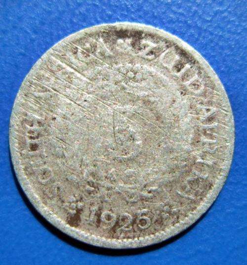 ## 1925 South Africa Silver Wreath 3D/Tickey ##