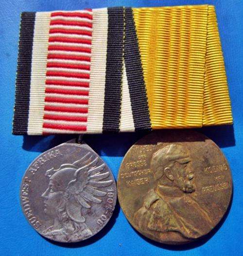 ## South West Africa Medal for Non Combatants 1904 - 1906 & 100 Year Keizer Wilhelm Medal ##