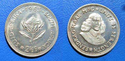 ## 1963 South Africa Silver 2 1/2 Cent ##