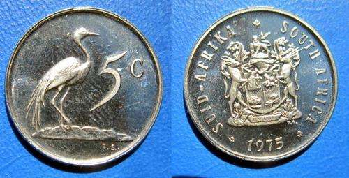 ## Proof 1975 South Africa 5 Cent ##