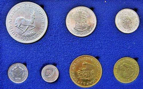 ## 1964 South Africa Short Proof Set in SAM Box ##